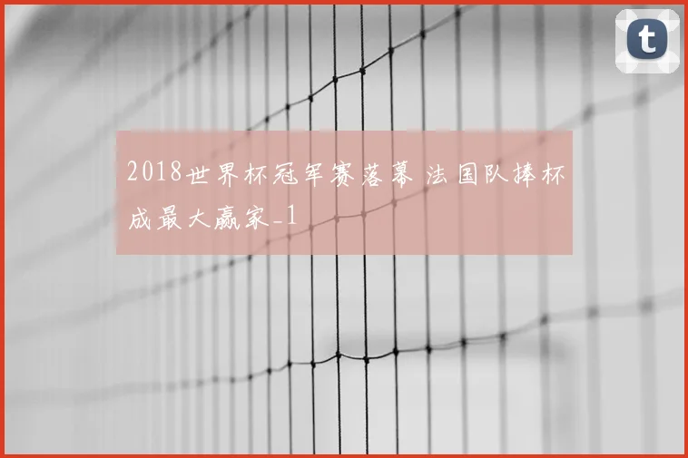2018世界杯冠军赛落幕 法国队捧杯成最大赢家_1